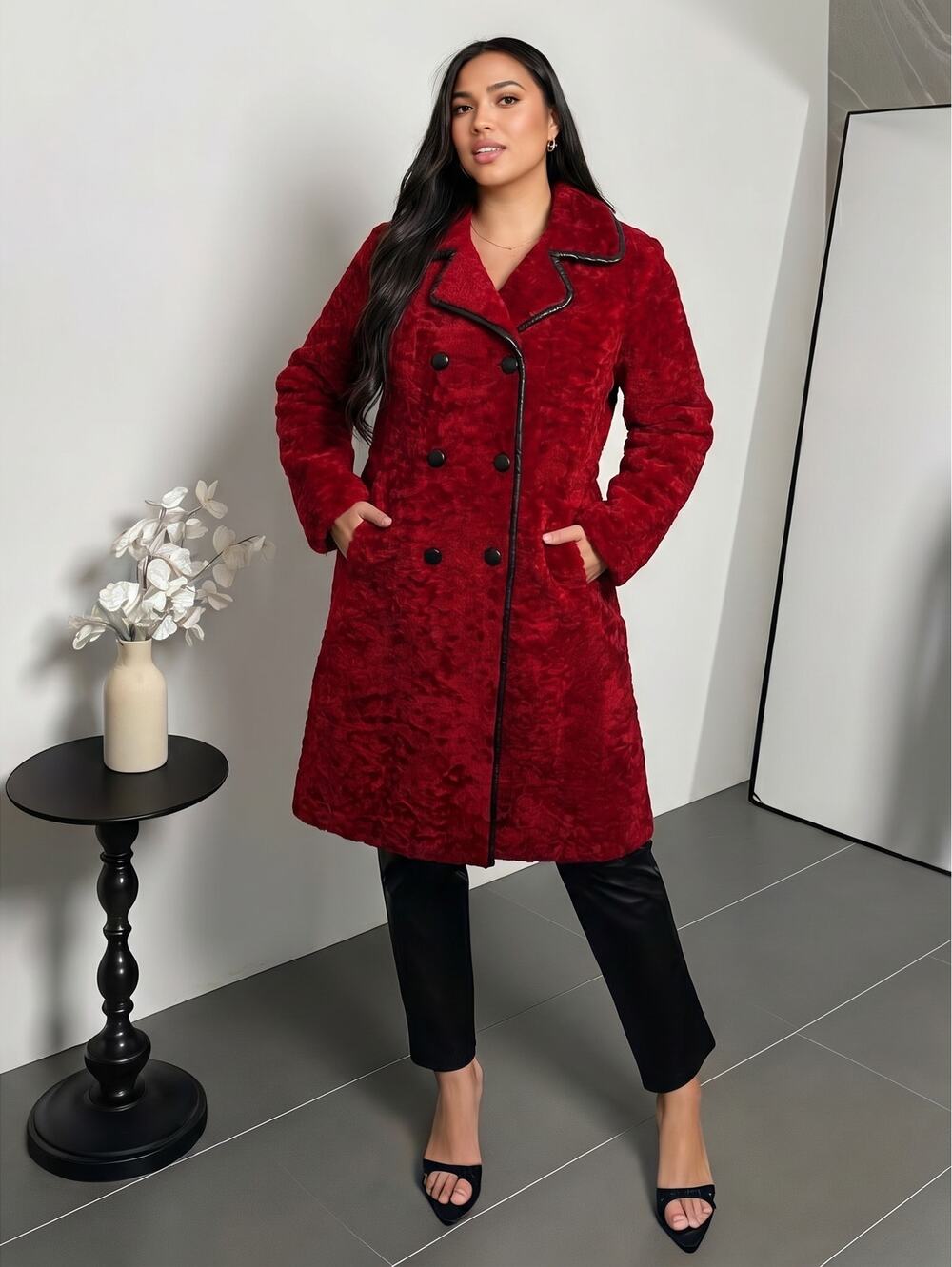 Vintage Fur Coat Persian Lamb Women SZ M Meier & Frank Fur Salon 60s Oregon Red